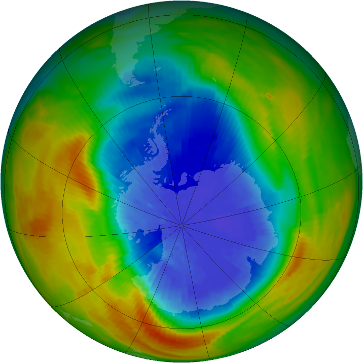 Antarctic ozone map for 26 September 1986